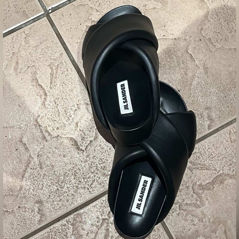 Jil Sander Black Leather Sandals - comes with original Box #leathersandals